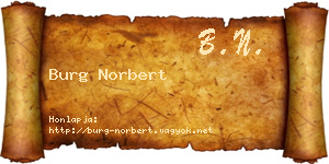 Burg Norbert névjegykártya